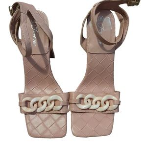 Pink mauve ankle strap high heels